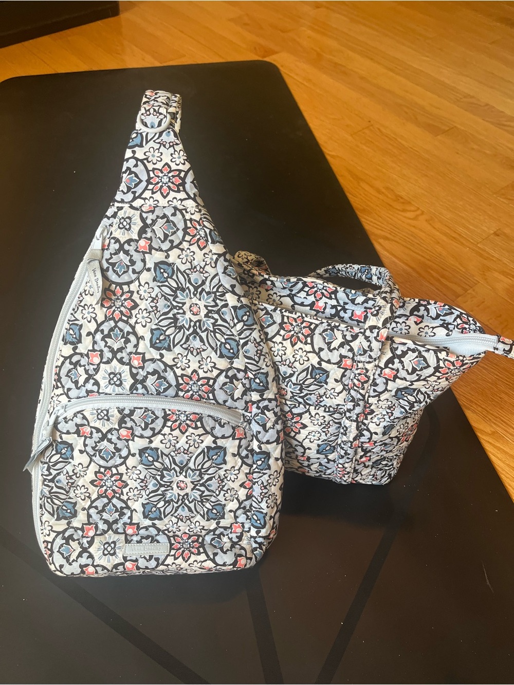 Vera Bradley Sling Bag & Small Tote Matching Set in Lisbon Medallion